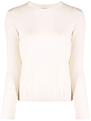 (W) ''S Max Mara MaxMara Marmo 白色羊绒针织 logo 圆领毛衣. 13661319600-MARMO-008 Buy (W) ''S Max Mara MaxMara Marmo 白色羊绒针织 logo 圆领毛衣. 13661319600-MARMO-008