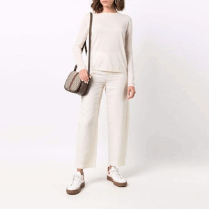 (W) ''S Max Mara MaxMara Marmo 白色羊绒针织 logo 圆领毛衣. 13661319600-MARMO-008 Lookbook (W) ''S Max Mara MaxMara Marmo 白色羊绒针织 logo 圆领毛衣. 13661319600-MARMO-008