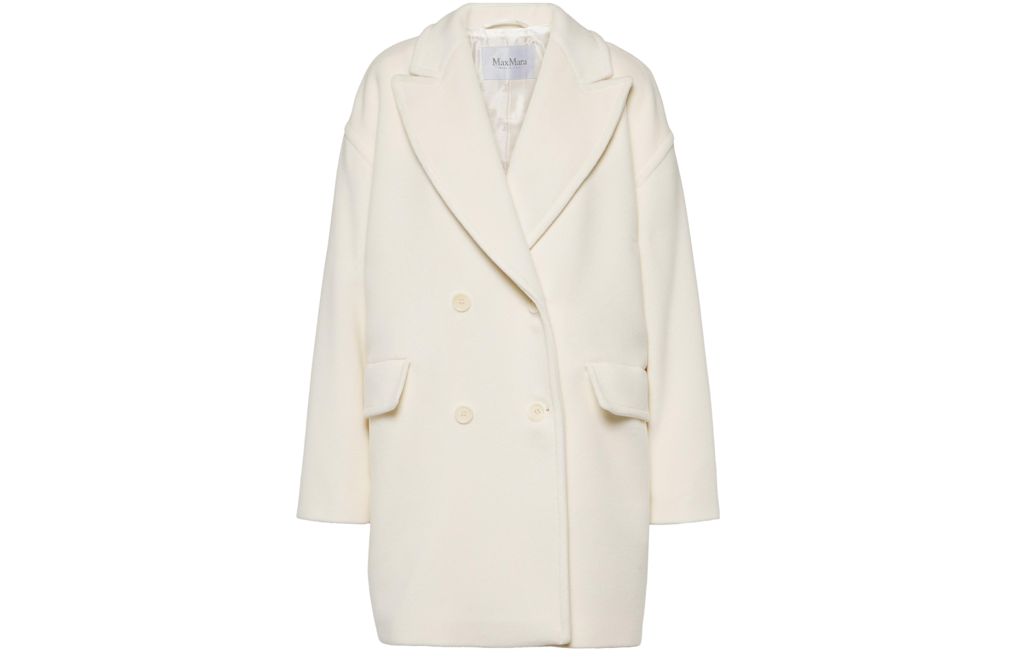 (Women) 'S Max Mara MaxMara Meana  White Double-Breasted Long Sleeve Coat 1086043306021-MEANA 圖 2