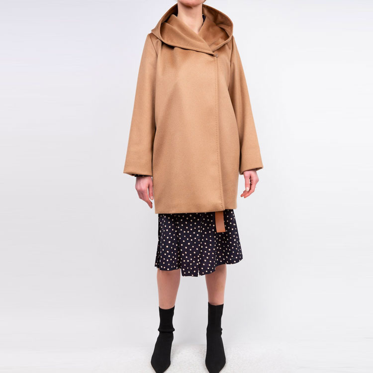 (Women) 'S Max Mara MaxMara Mid-Length Belted Coat in Solid Brown 60810217-008 圖 4