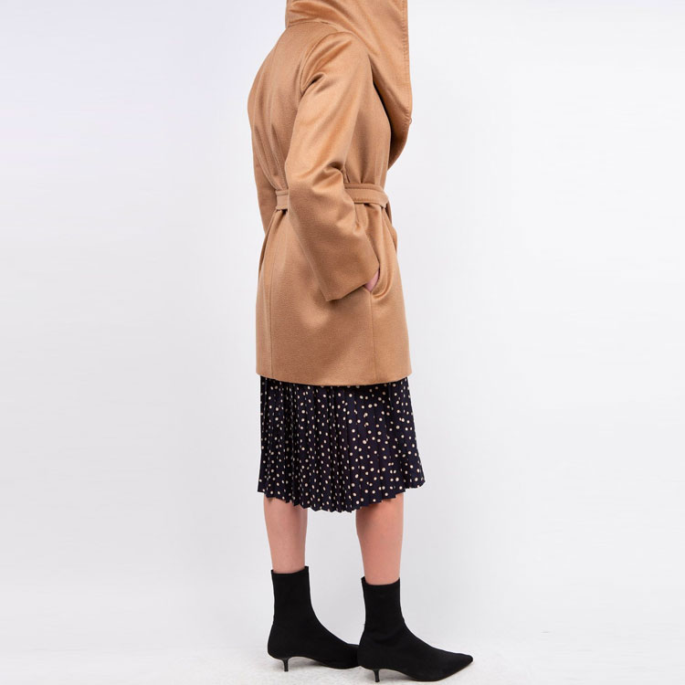 (Women) 'S Max Mara MaxMara Mid-Length Belted Coat in Solid Brown 60810217-008 圖 5