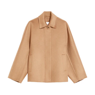 (Women) 'S Max Mara MaxMara Midas Short Cashmere Jacket Brown Long Sleeve Collared Coat 1086054106068-MIDAS