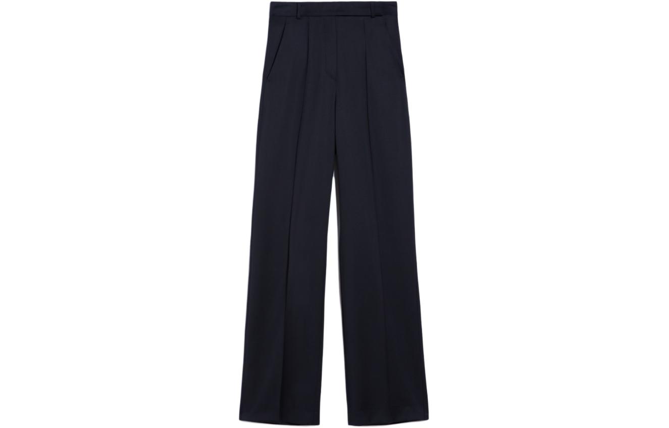 Order (W) Pantalones anchos relajados de lana negra Twill ''S Max Mara Nelson. 1136083306003-NELSON