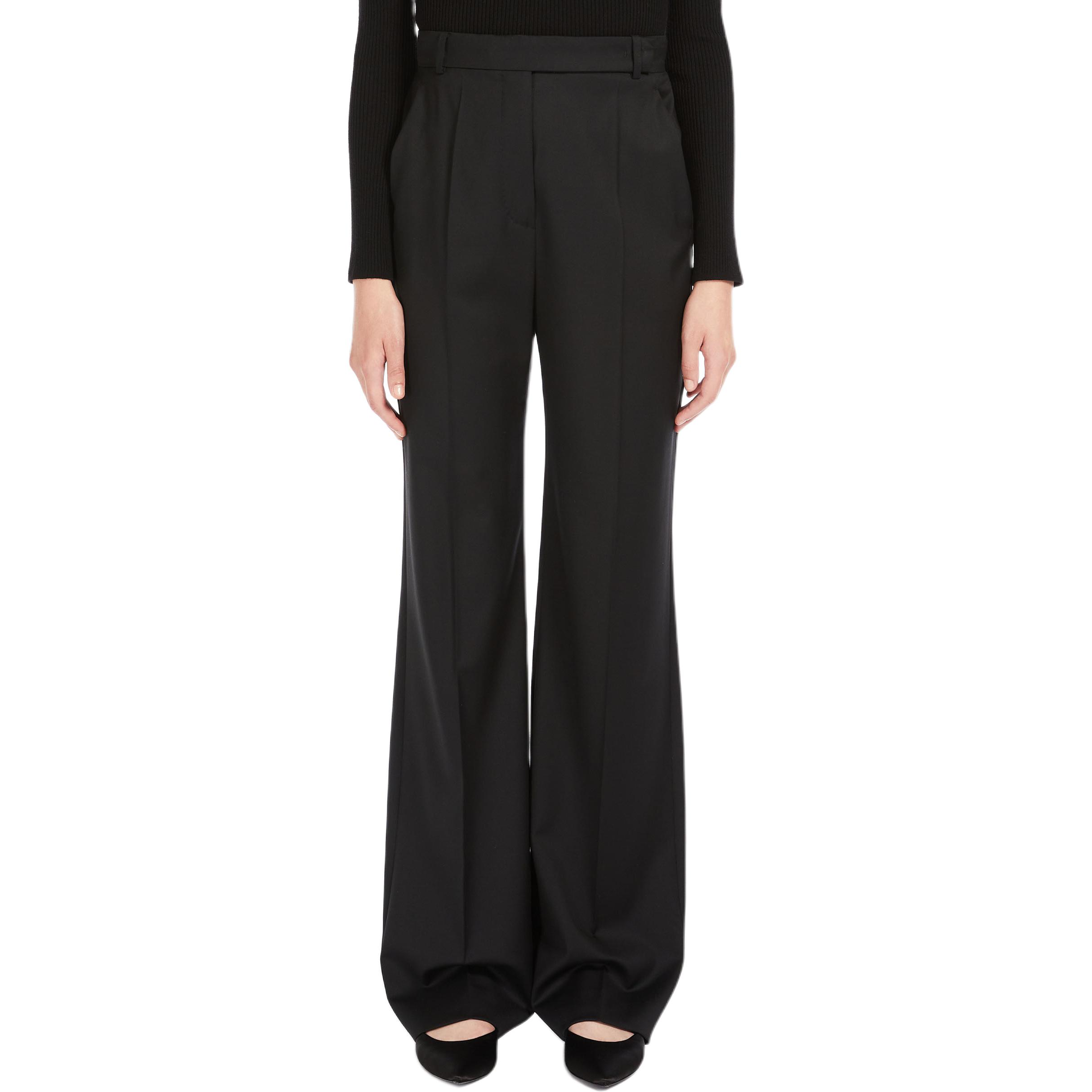 Purchase (W) Pantalones anchos relajados de lana negra Twill ''S Max Mara Nelson. 1136083306003-NELSON