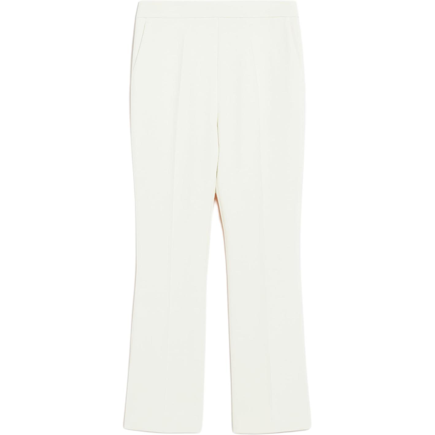 (Women) 'S Max Mara MaxMara Nepeta Wool Crêpe Ankle-Length Straight-Cut Pants Women - White 1131084106008-NEPETA