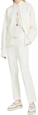 (W) ''S Max Mara MaxMara Nepeta Wool Crêpe Celana Panjang Lurus Wanita - Putih 1131084106008-NEPETA Lookbook (W) ''S Max Mara MaxMara Nepeta Wool Crêpe Celana Panjang Lurus Wanita - Putih 1131084106008-NEPETA