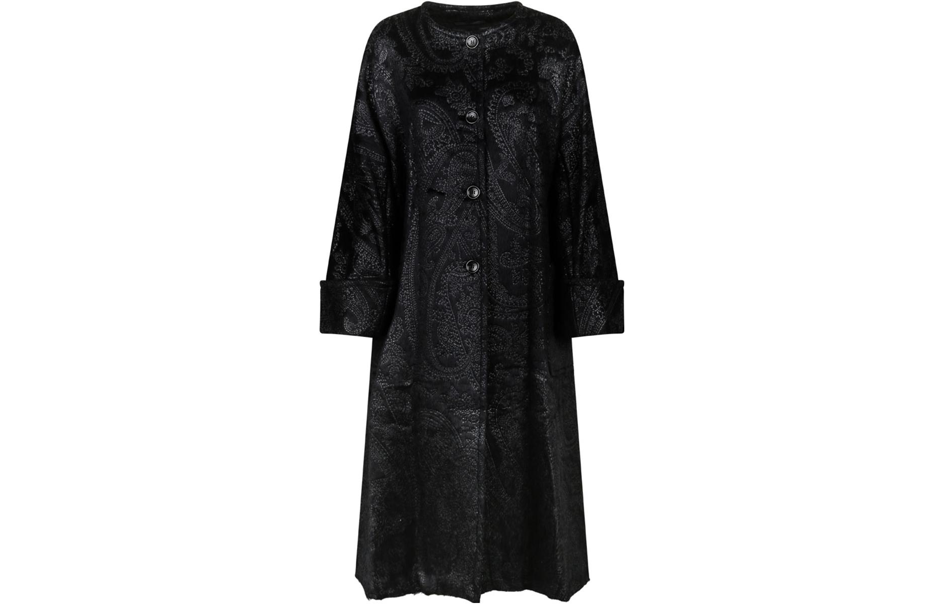 (Women) 'S Max Mara MaxMara Ninfe  Long Solid Black Coat with Button Closure and Long Sleeves 1016433606001-NINFE 圖 2