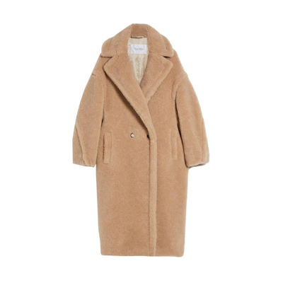 (Women) 'S Max Mara MaxMara Nuevo Women’s Honey Double-Breasted Long Coat Solid Color 1016023306001-NUEVO