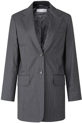 (Women) 'S Max Mara MaxMara Oche Gray Striped Print Lapel Single-Breasted Blazer. 1046083906005-OCHE Order (Women) 'S Max Mara MaxMara Oche Gray Striped Print Lapel Single-Breasted Blazer. 1046083906005-OCHE