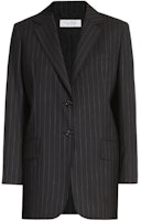 (Women) 'S Max Mara MaxMara Oche Single-Breasted Pinstriped Wool Blazer Black 1046083906006-OCHE (Women) 'S Max Mara MaxMara Oche Single-Breasted Pinstriped Wool Blazer Black 1046083906006-OCHE