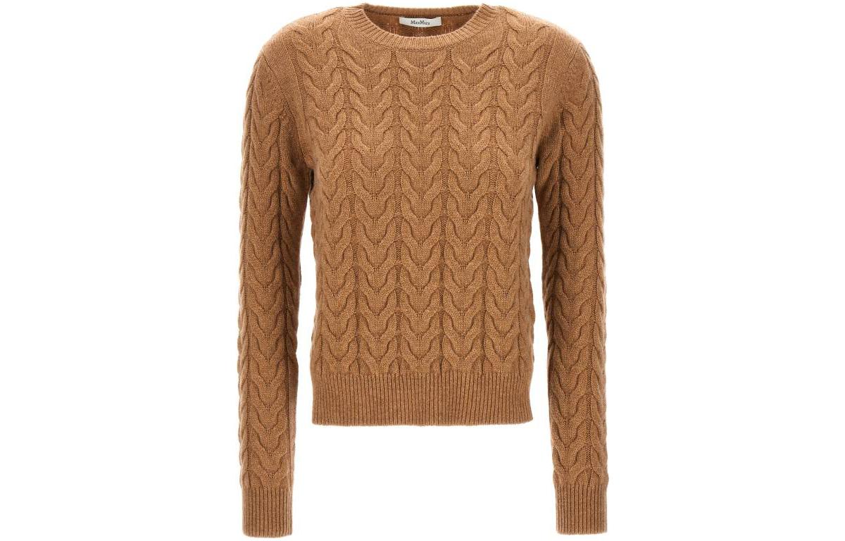 (Women) 'S Max Mara MaxMara Odessa  Crewneck Knit Sweater Long Sleeve Ginger Yellow 1366163306008-ODESSA