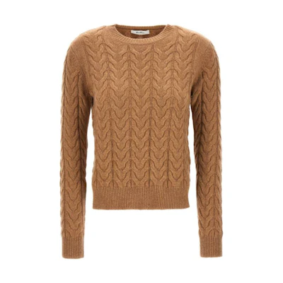 (Women) 'S Max Mara MaxMara Odessa Crewneck Knit Sweater Long Sleeve Ginger Yellow 1366163306008-ODESSA