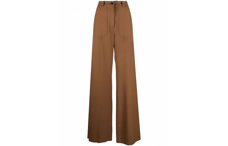 (Women) 'S Max Mara MaxMara Opera Casual Loose Fit Brown Pants with Solid Color Buttons. 11361419600006-Opera