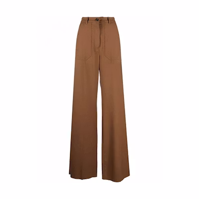 (Women) 'S Max Mara MaxMara Opera Casual Loose Fit Brown Pants with Solid Color Buttons. 11361419600006-Opera