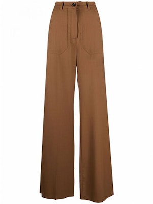 (W) ''Pantalones Marrones ''S Max Mara MaxMara Opera Holgados con Botones de Color Sólido.'' 11361419600006-Opera Order (W) ''Pantalones Marrones ''S Max Mara MaxMara Opera Holgados con Botones de Color Sólido.'' 11361419600006-Opera