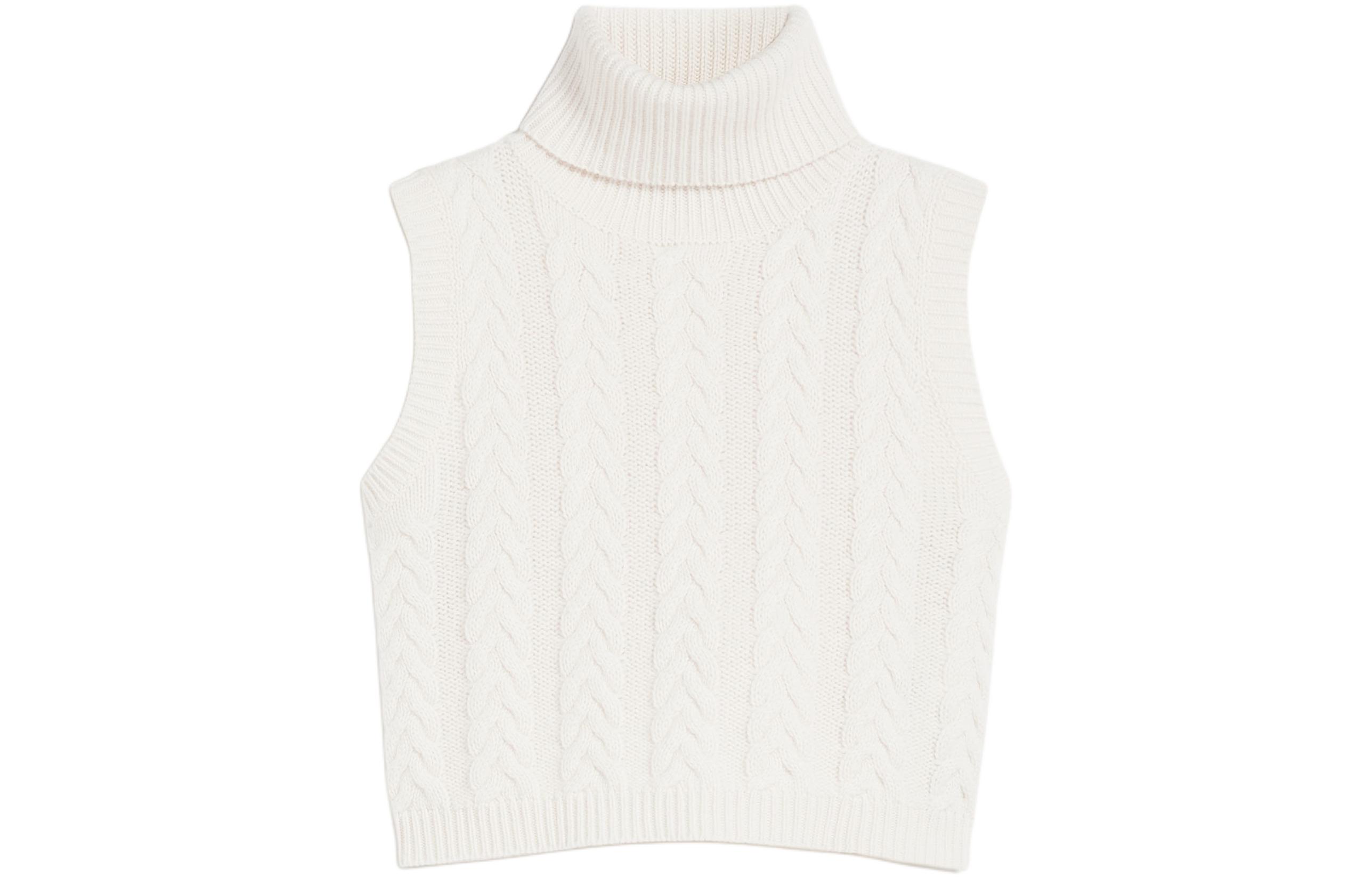 Order (Women) 'S Max Mara MaxMara Oscuro Collection  White Sleeveless Turtleneck Tank Top 1361124106001-OSCURO