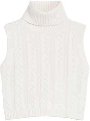 (Women) 'S Max Mara MaxMara Oscuro Collection White Sleeveless Turtleneck Tank Top 1361124106001-OSCURO Order (Women) 'S Max Mara MaxMara Oscuro Collection White Sleeveless Turtleneck Tank Top 1361124106001-OSCURO