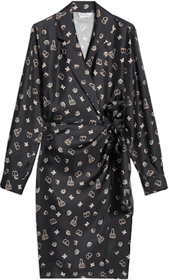 (Women) 'S Max Mara MaxMara Pampas Silk Printed Long Sleeve Wrap Dress Women’s Black 1226182906003-PAMPAS Buy (Women) 'S Max Mara MaxMara Pampas Silk Printed Long Sleeve Wrap Dress Women’s Black 1226182906003-PAMPAS