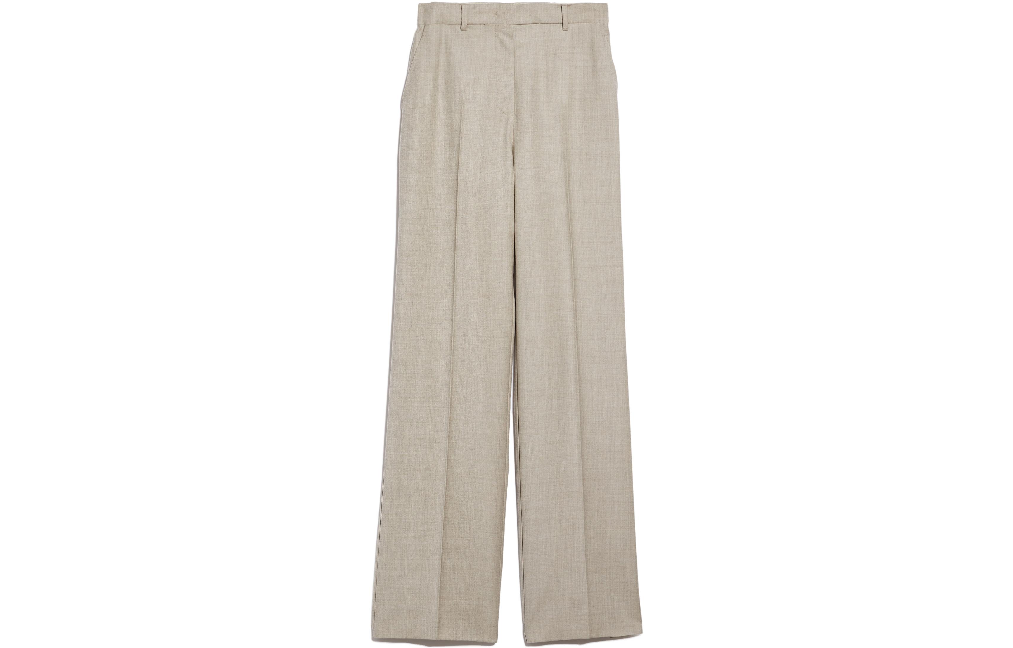 (Women) 'S Max Mara MaxMara Panda High-Waist Drawstring Zipper Casual Pants Women Khaki 6136113306036-PANDA