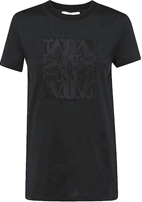 (W) ''S Max Mara MaxMara PARK 컬렉션 블랙 레터 패치 크루넥 티셔츠 1946022906006-PARK Buy (W) ''S Max Mara MaxMara PARK 컬렉션 블랙 레터 패치 크루넥 티셔츠 1946022906006-PARK