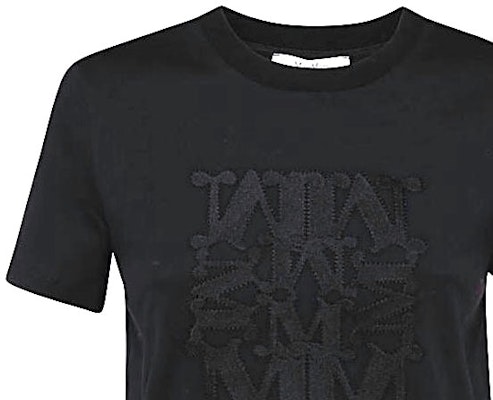 (W) ''S Max Mara MaxMara PARK 컬렉션 블랙 레터 패치 크루넥 티셔츠 1946022906006-PARK Lookbook (W) ''S Max Mara MaxMara PARK 컬렉션 블랙 레터 패치 크루넥 티셔츠 1946022906006-PARK