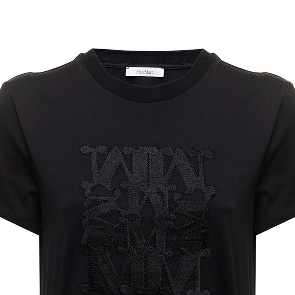 Cheap (W) ''스 막스마라 막스마라 파크 컬렉션 블랙 로고 프린트 반팔 티셔츠'' 19460229650006-PARK