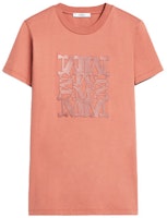 (Women) 'S Max Mara MaxMara Park Series Logo Graphic Brown Crewneck Short Sleeve T-Shirt 1946022906007-PARK (Women) 'S Max Mara MaxMara Park Series Logo Graphic Brown Crewneck Short Sleeve T-Shirt 1946022906007-PARK