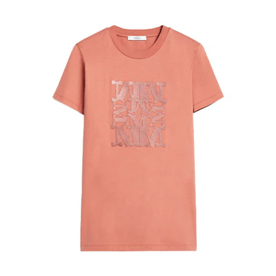 (Women) 'S Max Mara MaxMara Park Series Logo Graphic Brown Crewneck Short Sleeve T-Shirt 1946022906007-PARK