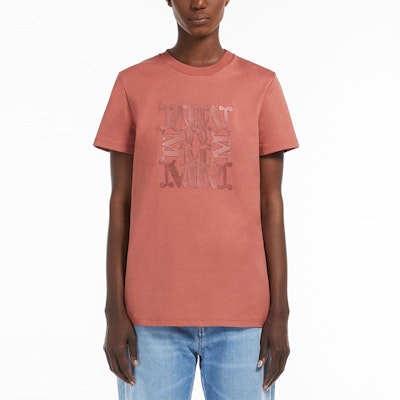 (W) ''S 막스마라 맥스마라 파크 시리즈 로고 그래픽 브라운 반팔 크루넥 티셔츠 1946022906007-PARK Shop (W) ''S 막스마라 맥스마라 파크 시리즈 로고 그래픽 브라운 반팔 크루넥 티셔츠 1946022906007-PARK