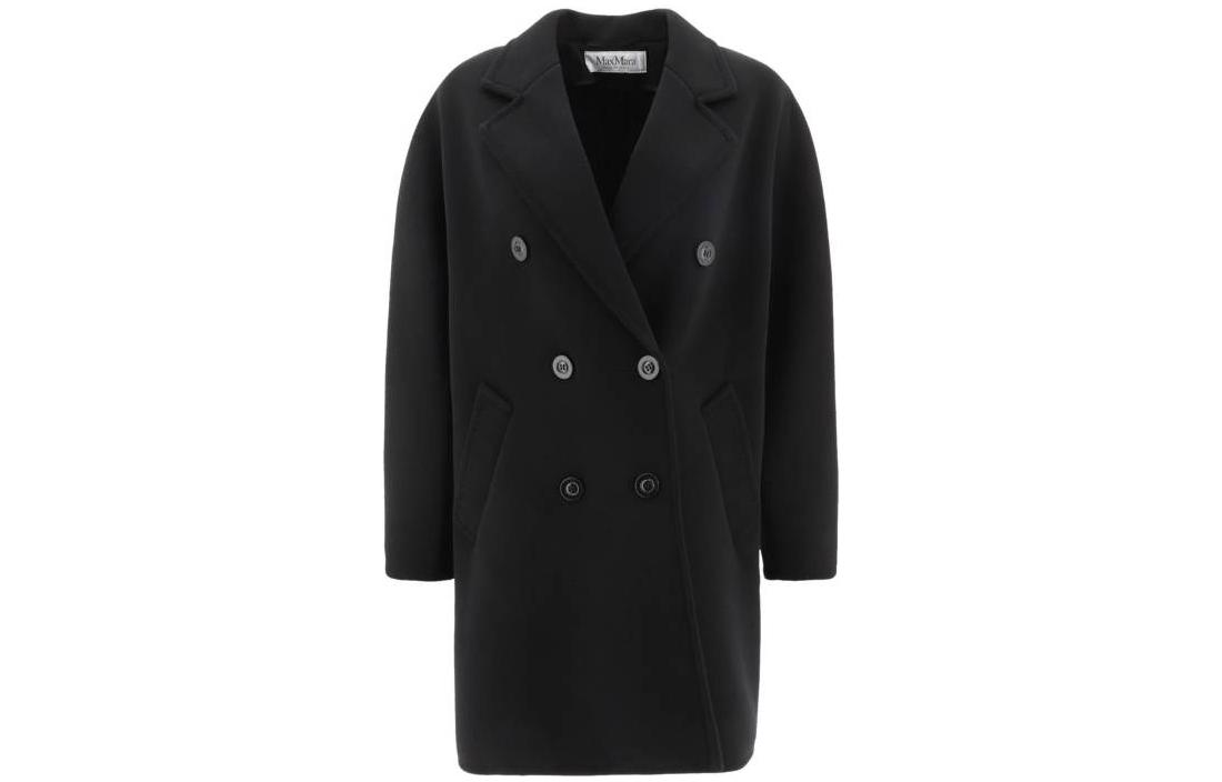 (Women) 'S Max Mara MaxMara Pedone  Black Double-Breasted Solid Coat 1901023106002-PEDONE 圖 2