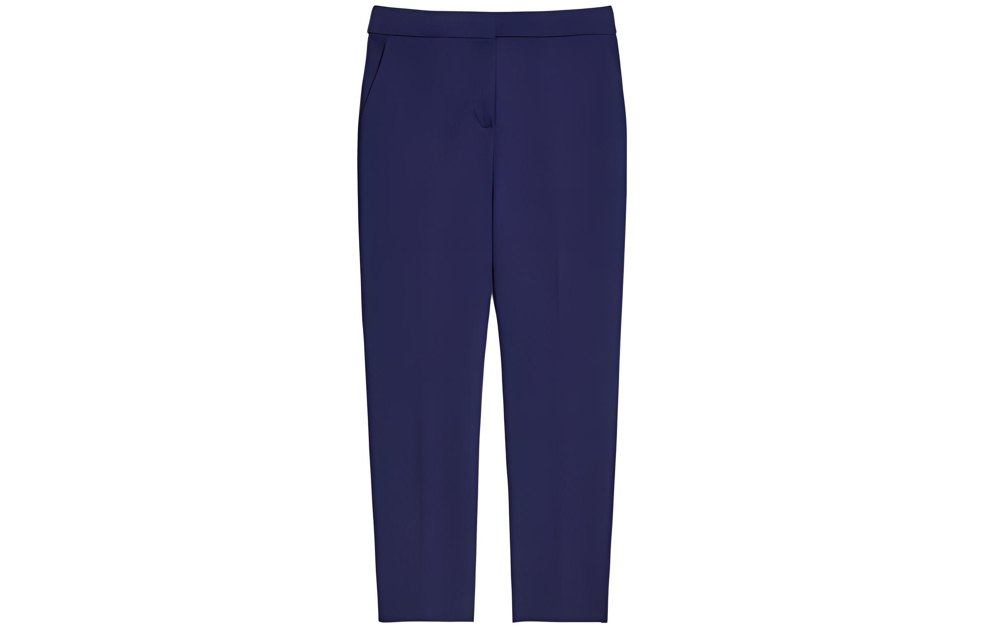 (Women) 'S Max Mara MaxMara Pegno Solid Mid-Rise Slim Fit Casual Pants Women’s Navy Blue. 1786012306027-3PEGNO