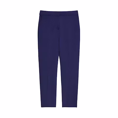 (Women) 'S Max Mara MaxMara Pegno Solid Mid-Rise Slim Fit Casual Pants Women’s Navy Blue. 1786012306027-3PEGNO