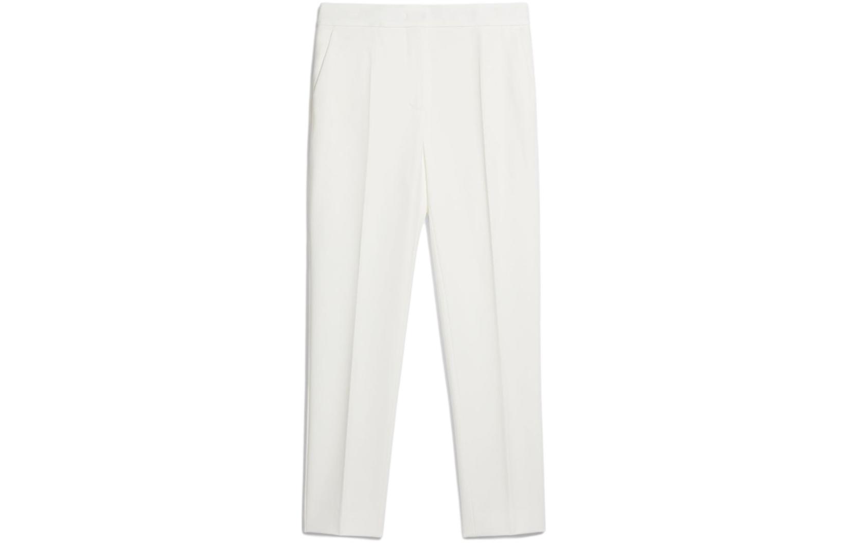 Order (W) Pantalones rectos blancos de viscosa Max Mara Pegno de talle medio. 1786013906006-PEGNO