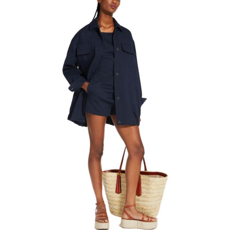 Purchase (W) ''S Max Mara MaxMara Pepaia 純藍無袖連身褲。 1241133806001-PEPAIA