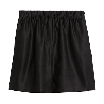 (Women) 'S Max Mara MaxMara Piadena Black Mid-Rise Straight-Leg Casual Shorts 1141014106002-PIADENA