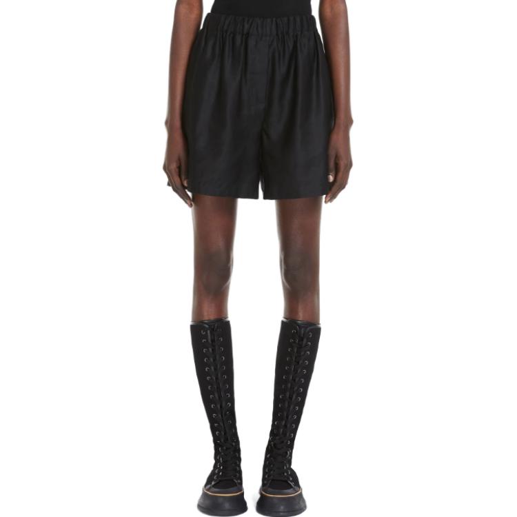 Lookbook (Women) 'S Max Mara MaxMara Piadena  Black Mid-Rise Straight-Leg Casual Shorts 1141014106002-PIADENA