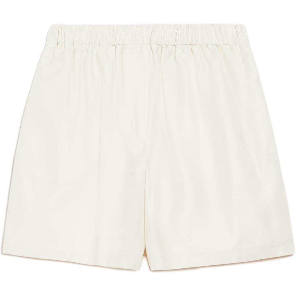 (Women) 'S Max Mara MaxMara Piadena Cotton Monogram Embroidered White  Casual Shorts. 1141014106001-PIADENA