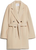 (Women) 'S Max Mara MaxMara Pila Series Beige Double-Breasted Mid-Length Coat for Women 1011064106012-PILA (Women) 'S Max Mara MaxMara Pila Series Beige Double-Breasted Mid-Length Coat for Women 1011064106012-PILA