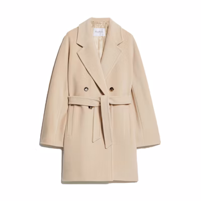 (Women) 'S Max Mara MaxMara Pila Series Beige Double-Breasted Mid-Length Coat for Women 1011064106012-PILA