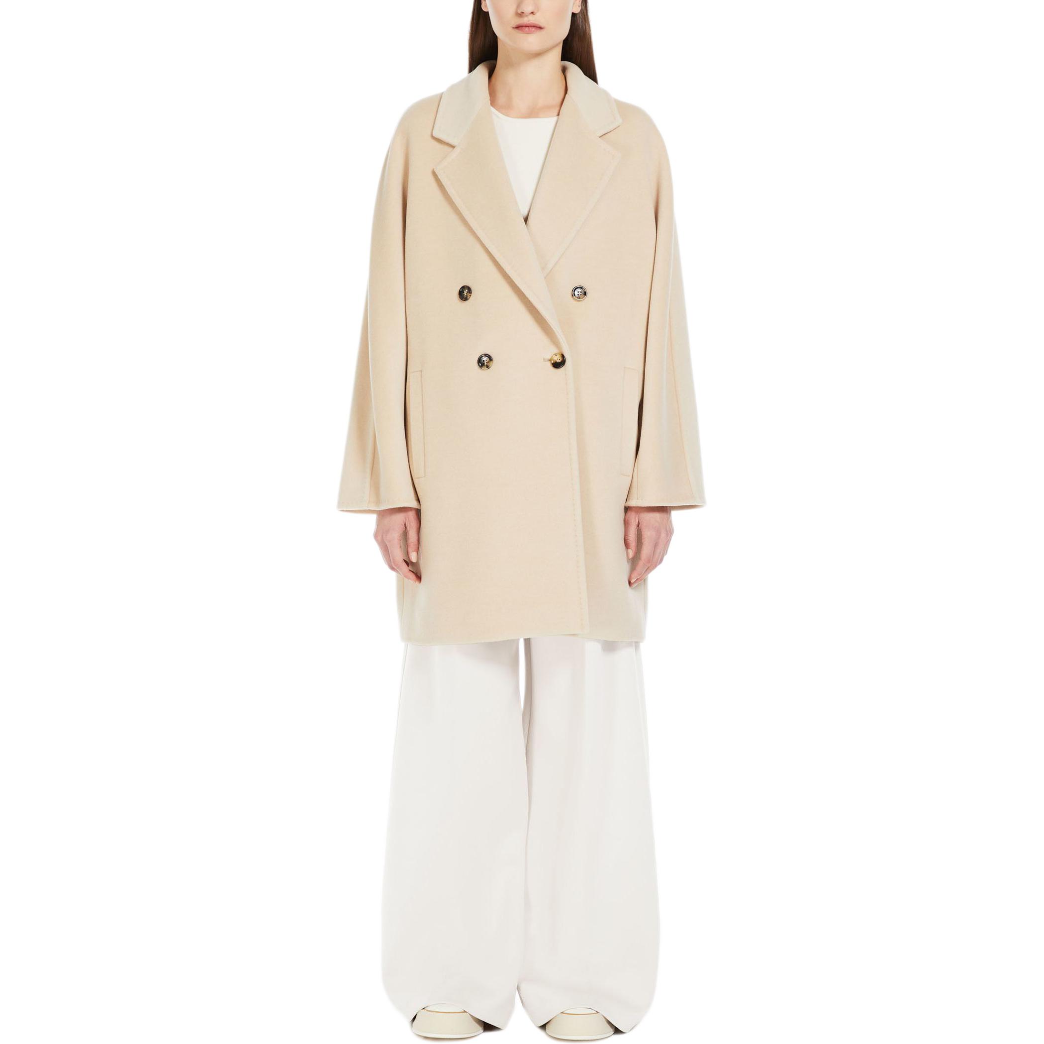 Lookbook (W) ''Kot Wanita Panjang Sederhana Beige Double-Breasted Max Mara Pila Series''. 1011064106012-PILA