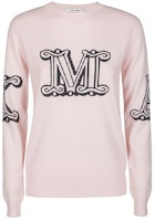 (Women) 'S Max Mara MaxMara Pink Logo Print Casual Round-Neck Sweater 13660119600-009 (Women) 'S Max Mara MaxMara Pink Logo Print Casual Round-Neck Sweater 13660119600-009