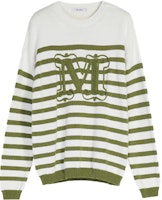 (Women) 'S Max Mara MaxMara Ragno SS22 Green Jacquard Striped Crewneck Knit Pullover 1361032106010-RAGNO (Women) 'S Max Mara MaxMara Ragno SS22 Green Jacquard Striped Crewneck Knit Pullover 1361032106010-RAGNO