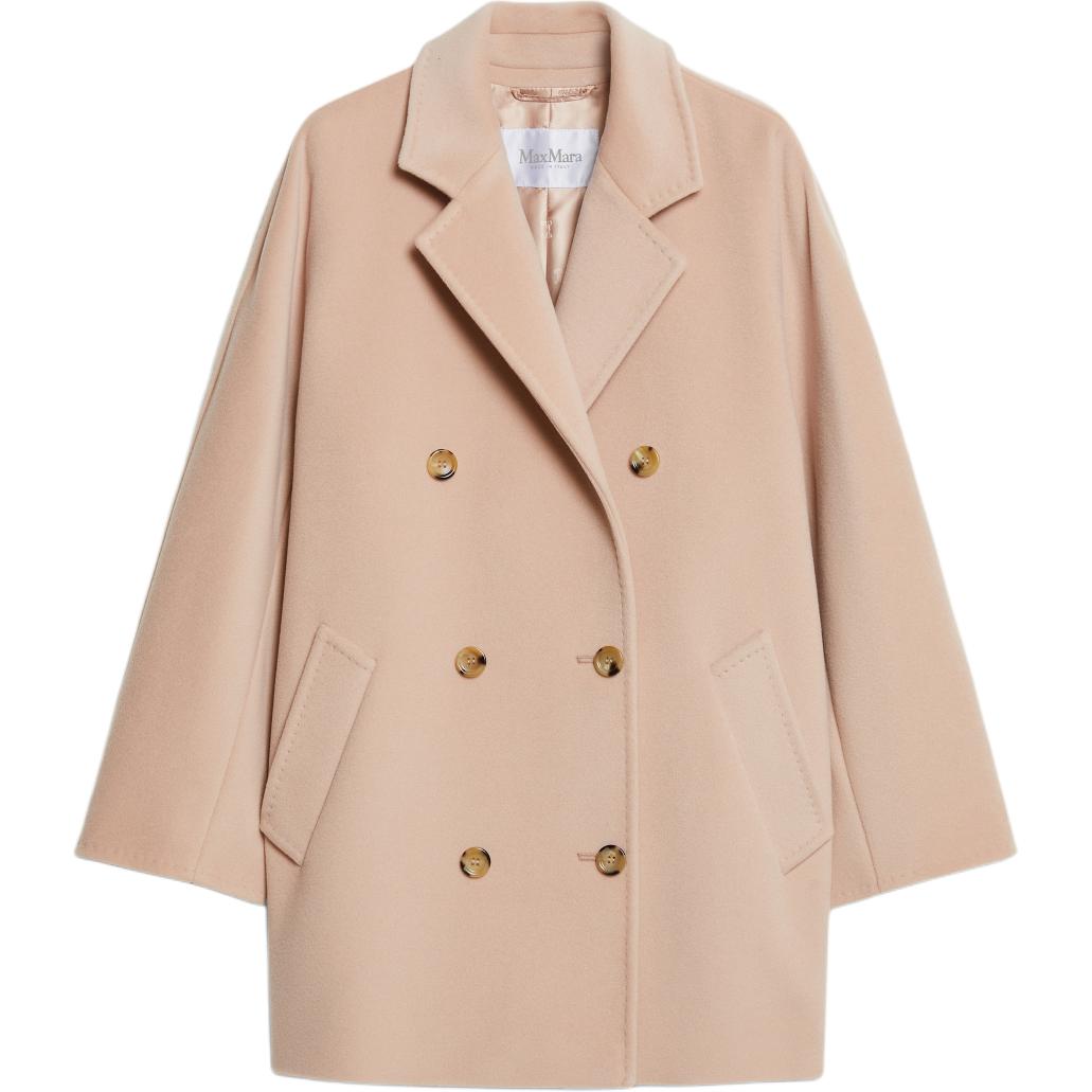 (Women) 'S Max Mara MaxMara Rebus 101801 Icon Double-Breasted Coat Pink Long Sleeve  Jacket 1086014106020-REBUS
