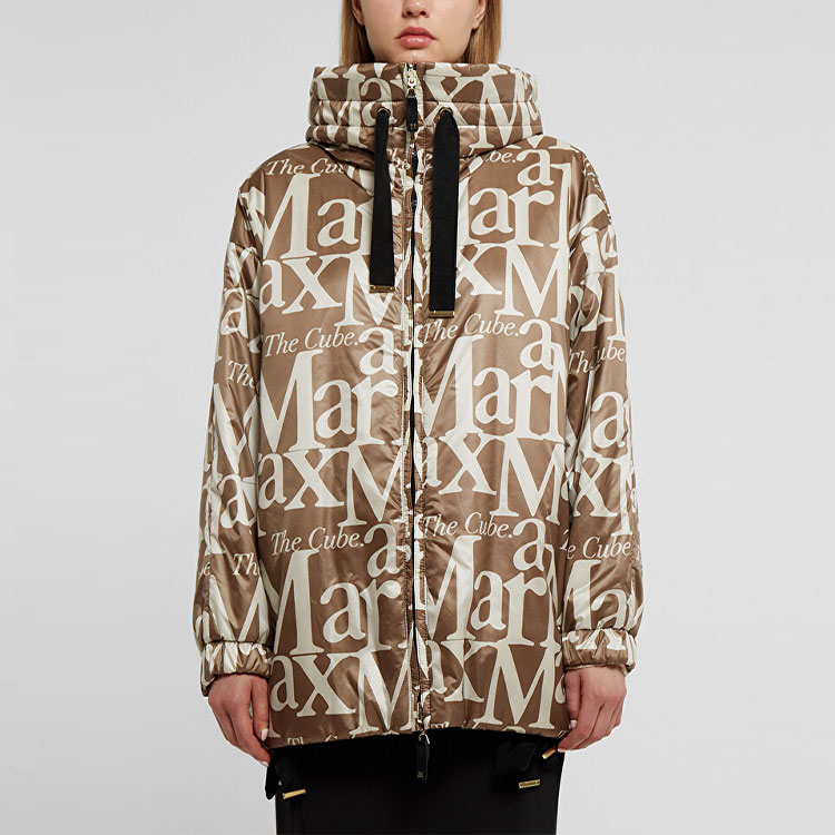 (Women) 'S Max Mara MaxMara Reversible Letter Print Zip-Up Jacket for Women - Camel Color. 94860724600-003 圖 5