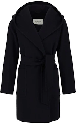 (W) Max Mara RIALTO Abrigo de Lana con Capucha y Cinturón Negro 1016091306002-3RIALTO Order (W) Max Mara RIALTO Abrigo de Lana con Capucha y Cinturón Negro 1016091306002-3RIALTO