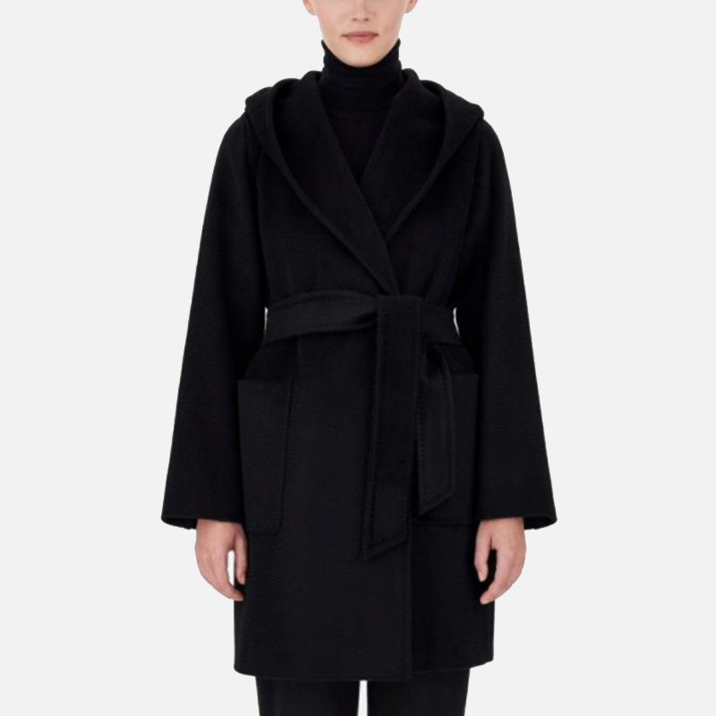 Lookbook (W) Max Mara RIALTO Abrigo de Lana con Capucha y Cinturón Negro 1016091306002-3RIALTO