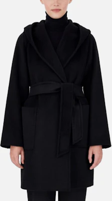 (W) Max Mara RIALTO Abrigo de Lana con Capucha y Cinturón Negro 1016091306002-3RIALTO Lookbook (W) Max Mara RIALTO Abrigo de Lana con Capucha y Cinturón Negro 1016091306002-3RIALTO
