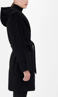 (W) Max Mara RIALTO Abrigo de Lana con Capucha y Cinturón Negro 1016091306002-3RIALTO Purchase (W) Max Mara RIALTO Abrigo de Lana con Capucha y Cinturón Negro 1016091306002-3RIALTO