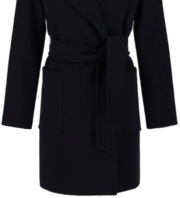 (W) Max Mara RIALTO Abrigo de Lana con Capucha y Cinturón Negro 1016091306002-3RIALTO Sizing (W) Max Mara RIALTO Abrigo de Lana con Capucha y Cinturón Negro 1016091306002-3RIALTO