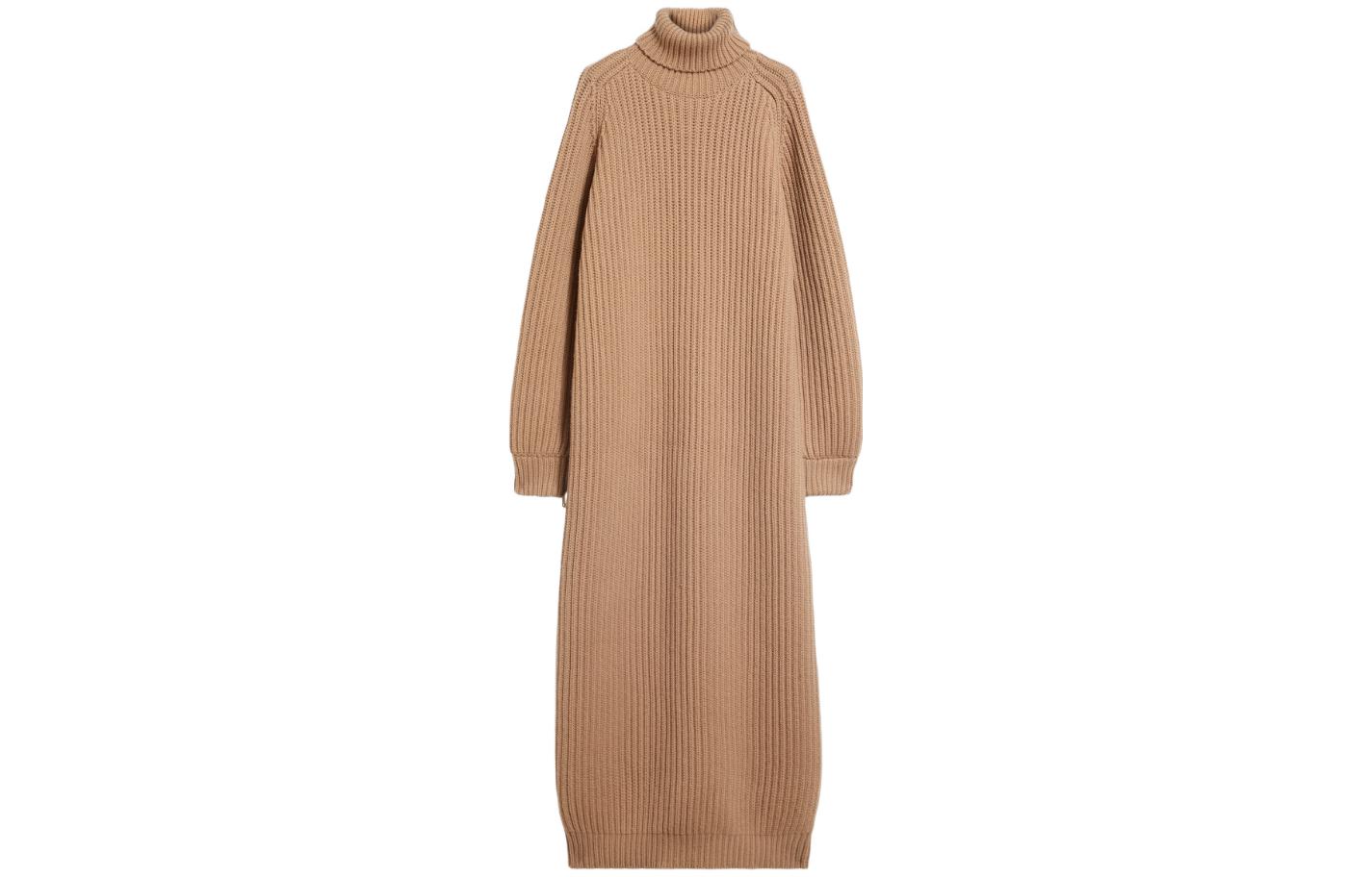 Order (Women) 'S Max Mara MaxMara Riviera Yellow High-Neck Long-Sleeve Maxi Dress for Women 1326152606003-RIVIERA